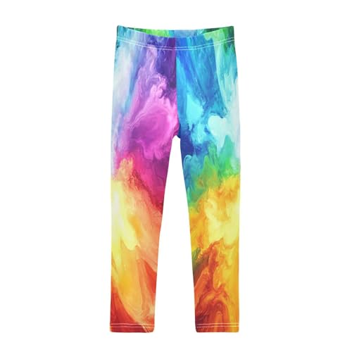 Fluid Style Colorful Tie Dye Girls Casual Leggings for Kids Printed Long Pant Bottoms Stretch and Soft