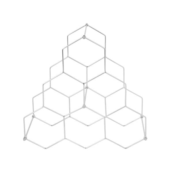 Botellero para 6 botellas de vino cromado y soporte hexagonal modular 3