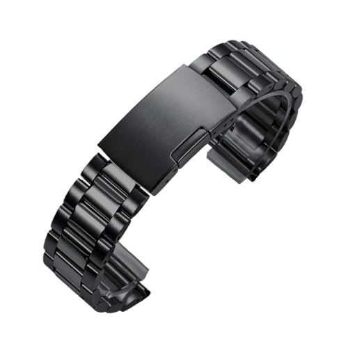 Bracelet montre acier inoxydable 22mm à boucle déployante et maillons trois perles premium