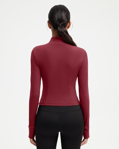 Image of SUUKSESS Women Golden Full Zip Up Workout Cropped Jackets Lightweight Athletic Yoga Tops