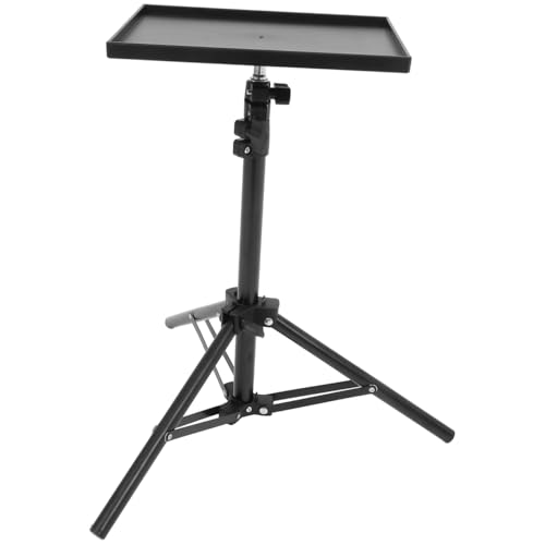 Angoily Projector Stand Tripod - Adjustable Height Floor Laptop Stand with Anti-Slip Tray - Portable Lightweight Foldable Mount Holder for Home Cinema Office Presentation and Music Sheets