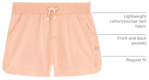 Image of Roxy Girls' Soleil Elastic Waist Shorts, Drawstring Closure, Soft & Comfortable Fit