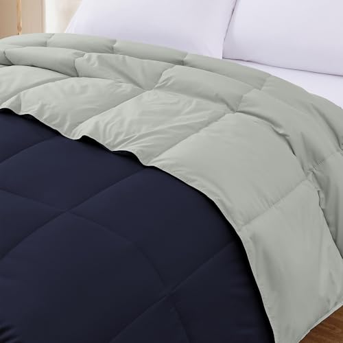 Image of Modern Threads Down Alternative Reversible Comforter Navy /Silver King
