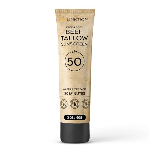 Best Mineral Sunscreen for Seniors Over 60: Gentle Formulas Without Harsh Chemicals 6 MTGBO Beef Tallow Sunscreen SPF 50: Face Sunscreen with Zinc Oxide Sunblock, Hypoallergenic Non-Greasy Fragrance-Free Formula All Skin Types Women and Men 2 OZ
