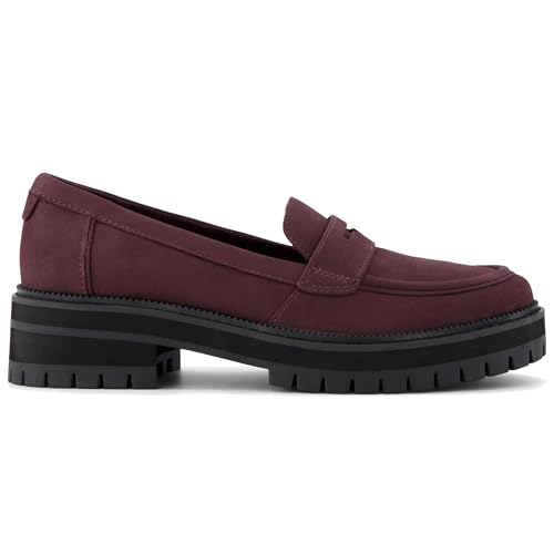 Image of TOMS Womens Cara Slip On Lug Sole Casual Loafers - BlackBerry 8 B