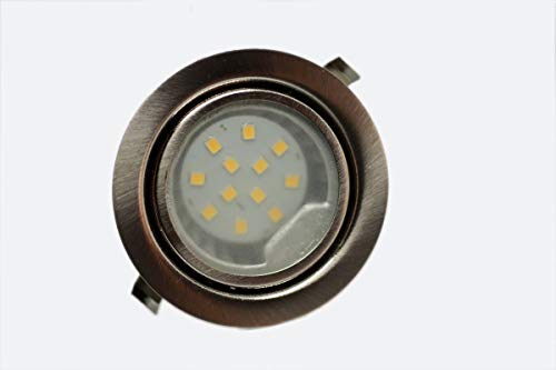 Rolux DF-9251B-2 - Foco LED empotrable (58 mm, agujero para taladrar, 2,5 W, 12 V, ultra plano), color blanco cálido