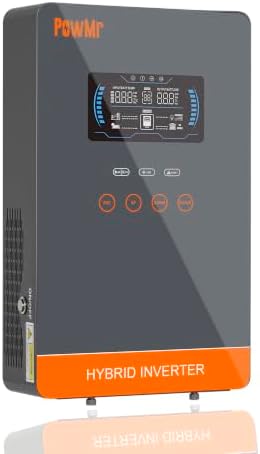 PowMr Solar Inverter 4500W 24V to 110V, Glass Top LCD Display Hyb...
