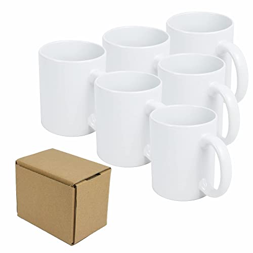 Artonusa 11 Oz Sublimation Coated Blank Mugs With Mail Order Box. Mug + Cardboard Box, Case Of 6 Pieces #TOP1