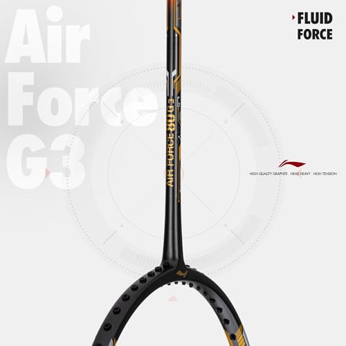 Image of Li-Ning Air Force G3 Badminton Racket with Full Cover | Max Tension : ≤30 lbs | Superlight Technology | Aerotec Beam | Dynamic Frame