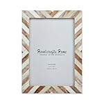 Handicrafts Home 5x7 Chevron Pattern Inspired Picture Frame - 5x7 Frames for Wall Hanging & Desk Decor, Vintage Decor, Living Room & Office Decor - Picture Frame for Photos, Nursery Decor Gifts, Brown