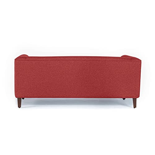Image of Wakefit Sofa Set | 3 Year Warranty | Sofa 3 Seater, 3 Seater Sofa for Living Room, Wooden Sofa Set, Couch Sofa for Living Room - Miami(Omega : Red)