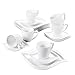 Produktbild MALACASA, Serie Elvira, 18 TLG. Cremeweiß Porzellan Kaffeeservice Tafelservice Geschirrset mit Kuchenteller, 230ml Kaffeetasse, Untertasse Geschirr für 6 Personen