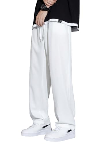 Image of dockstreet Men's /Unisex Open Bottom Drawstring Pure Cotton Stretchable Baggy Jogger Pants