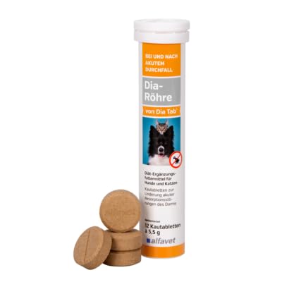 Alfavet Dia Tab® Dia-Röhre | 1 x 12 à 5,5 g | Diät-Ergänzungsfuttermittel für Hunde und Katzen