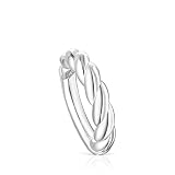 Anillo TOUS Twisted trenzado de plata de primera ley de 5mm de ancho.