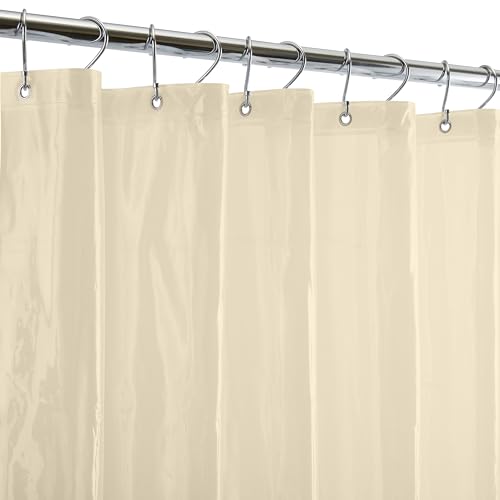 Bath Bliss PVC Standard Shower Curtain Liner | 3G | 70'x 72' | Magnetic Hem | Beige