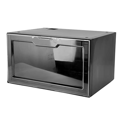 Vitrina de Zapatos con Luces LED, Caja de Almacenamiento de Zapatos con Puerta Transparente, Cajas de Zapatos Apilables LED con Carga USB Construido en 10 Luces LED, para Exhibición de(Negro)