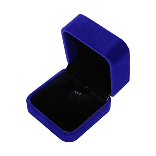 Yanhonin Schatulle mit Anhänger, quadratisch, Samt-Schatulle, Geschenkschachteln Königsblau Cover