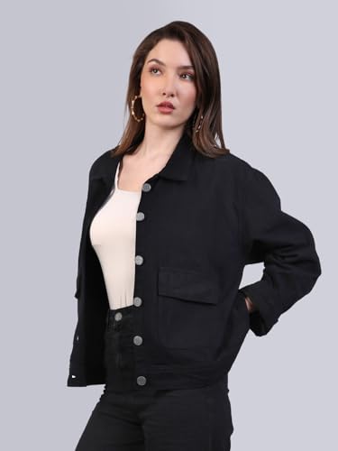 Image of Urbano Fashion Women's Relaxed Fit Full Sleeve Utility Denim Jacket