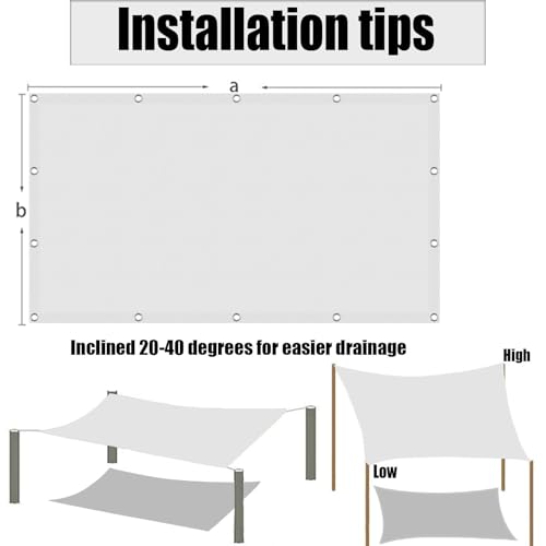 Tela Oxford resistente de 4.5x5m en toldo rectangular impermeable color blanco 8