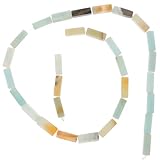 GALPADA Cuentas de Piedra Natural Amazonita Rectangulares 4x13 Mm Aprox 30 Piezas para Hacer Joyas DIY Pulsera de Cuentas Sueltas para Bricolaje y Collares