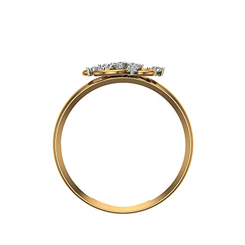 DISHIS 14K /18K Yellow Gold Diamond Ring for Women - Image 3