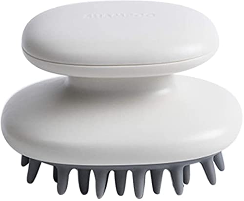 Image of YANCI Hair Scalp Massager Shampoo Brush, Manual Head Massage Brush, Soft Silicone Bristles, Exfoliate, Promote Hair Growth, White