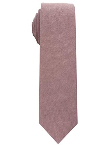 Kebocis Mens Solid Color Cotton Necktie Regular Tie For Men, Blush Pink #TOP1