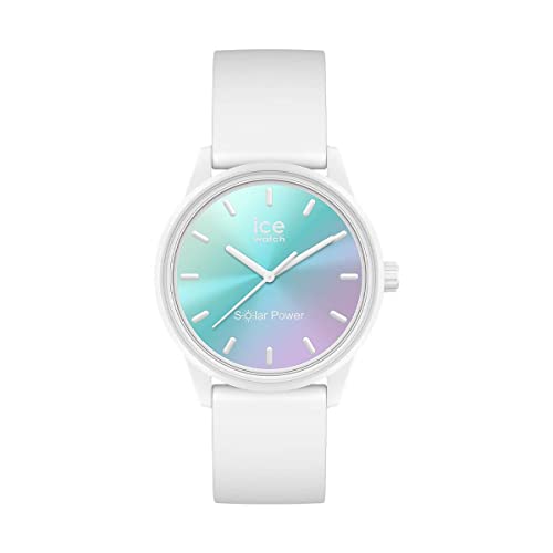 Ice-Watch - ICE solar power Lilac turquoise sunset - Weiße Damenuhr mit Silikonarmband - 020649 (Small)