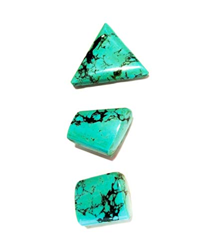 Pierre turquoise naturelle brute, lot de 3 gemmes aux nuances bleu-vert authentiques