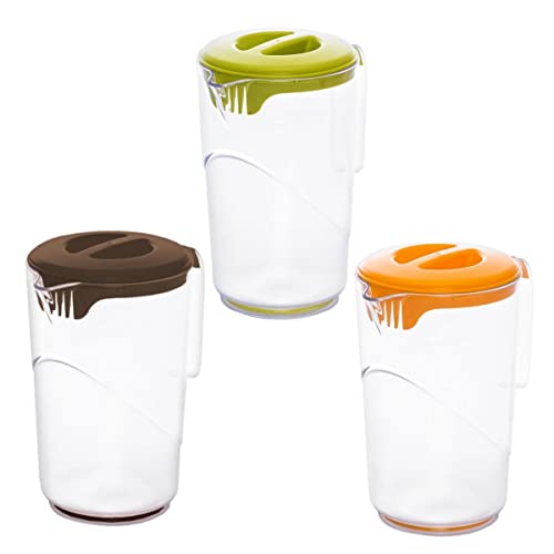 Ecoplast , Carafe en plastique avec couvercle, en polycarbonate, utile et confortable à utiliser, indestructible, idéale pour l'eau/les jus/les jus de...