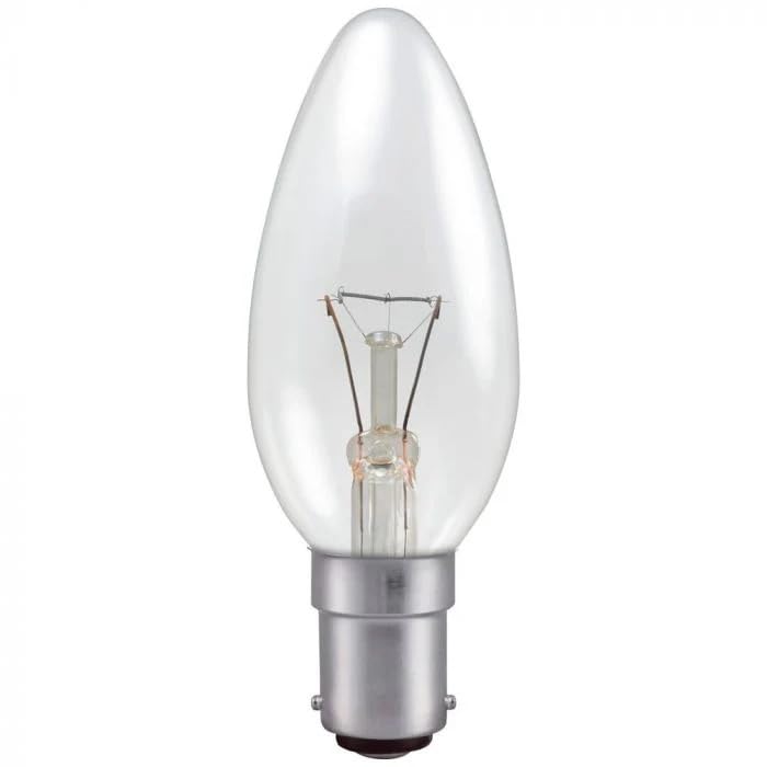 10 Pack 28W = 37W Clear Candle SBC B15 Small Bayonet Cap Light Bulbs