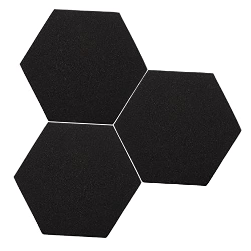 Panel acústico hexagonal absorbente de sonido 3 piezas de alta densidad PU ignífugo negro miniatura 1