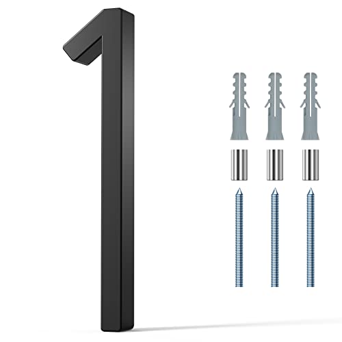 House Numbers Stainless Steel Floating - 5"Address Numbers For Houses, For Outdoor Mailbox Yard Home Wall Door Garage Gate With Matching Screws, 911 Visibility Signage, Black. (1) #TOP5