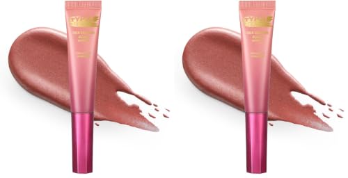 Image of Typsy Beauty | Silk Cushion Liquid Blush Wand - Strawberry Champagne - 2-in-1 Highlighter Blush Hybrid | Cushion Tip Applicator | Lightweight Buildable Blush | Ultra-Pigmented | 12ml (Pack of 2)