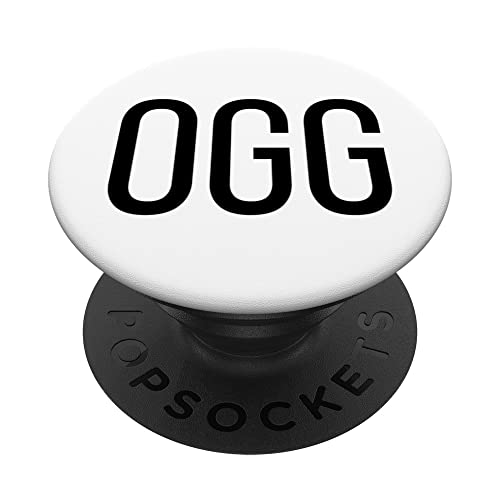OGG Kahului Airport Code Hawaii Airport Code OGG PopSockets Swappable PopGrip, Black