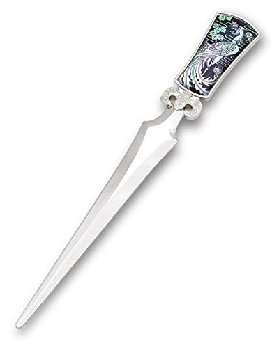Inlay with Mother of Pearl Metal Steel Office Knife Hand Cutter Blade Envelope Letter Opener (Phoenix New)
