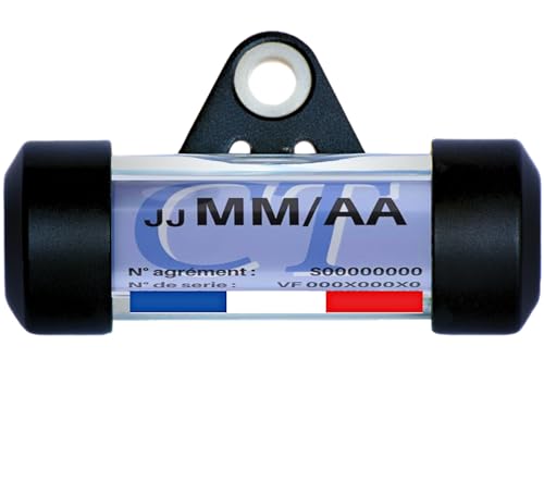 Porte Vignette Assurance Moto Tube, Accessoire Scooter/Moto Support De Vignette Assurance Etanche Noir ✯Marque FRANÇAISE UGOZEN✯ 50x30 mm d'affichage pour Moto/Scooter/Quad