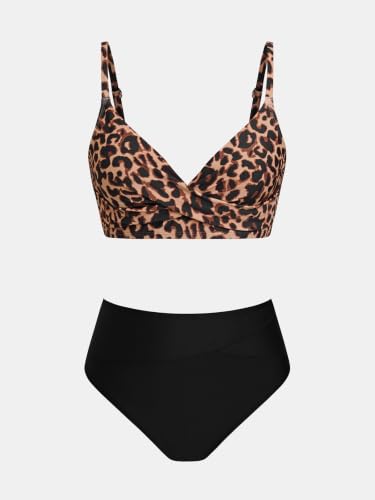 Image of CUPSHE Women's Bikini Sets High Waisted V Neck Twist Two Piece Swimsuit