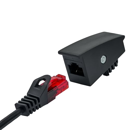BIGtec TAE RJ45 DSL Adapter Kabeladapter TAE-F Stecker auf RJ45 Buchse 8P2C Modularadapter Telefon Kabeladapter Router