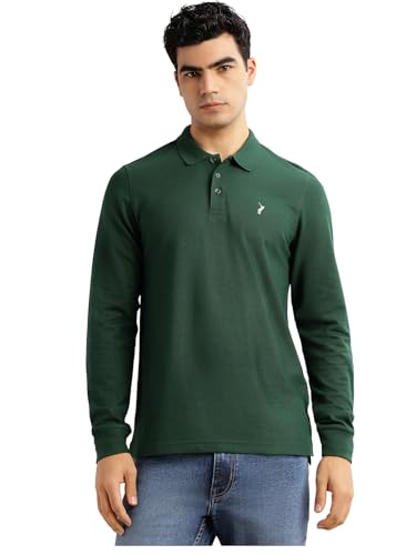Image of Thomas Scott Men's | Solid | Full Sleeve | Regular Fit | Cotton Blend | Polo Collar | Casual Tshirt