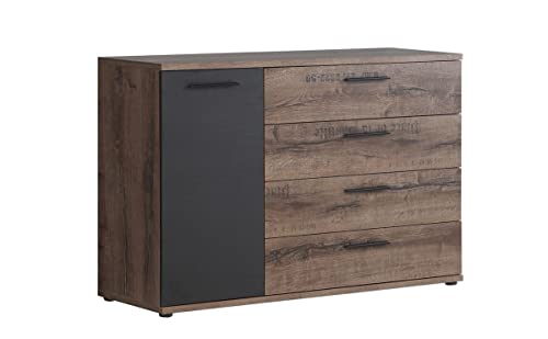 expendio Kommode Joyce 4 Schlammeiche 125x83x42 cm Schubkastenkommode...
