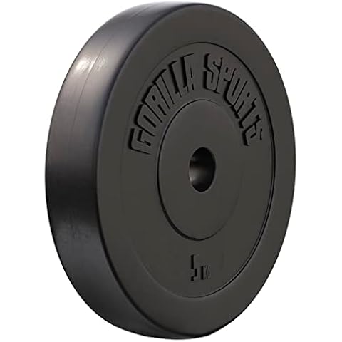 GORILLA SPORTS® Hantelscheiben - Einzeln/Set, 1,25kg, 2,5kg, 5kg, 7,5kg, 10kg, 15kg, 27,5kg, 30kg Gewichte, 30mm Bohrung, aus Kunststoff Cover