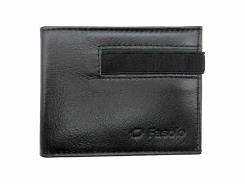 Carteira Masculina Fasolo de Couro com Presilha de Elástico H074035