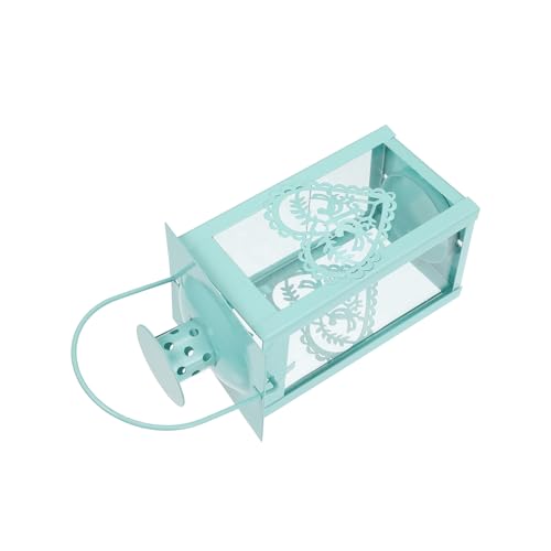 Cabilock 1pc Wrought Iron Candlestick Wind Lamp Rustic Candle Lantern Geometric Candle Holder Home Candle Lantern Glass Candle Holder Outdoor Table Decor Floor Trim Vintage Metal Candle Jar