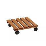 Mondo Viro - Carro para macetas "Mati" de madera de conífera impregnada con 4 ruedas giratorias 30 x 30 cm