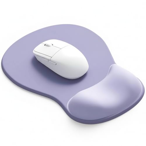 Image of eulps Mouse Pad with Gel Wrist Rest, Ergonomic Comfortable Computer Wrist Support for Laptop, Pain Relief Mousepad with Non-Slip PU Base for Office & Home (02Purple)