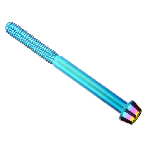 Image of Titanium Ti Bolt M5x9 16 18 20 25 30 35 40 45 50 55 60mm Tapered Head Screws Pack of 4 (M5x60mm, Iridescent Blue)