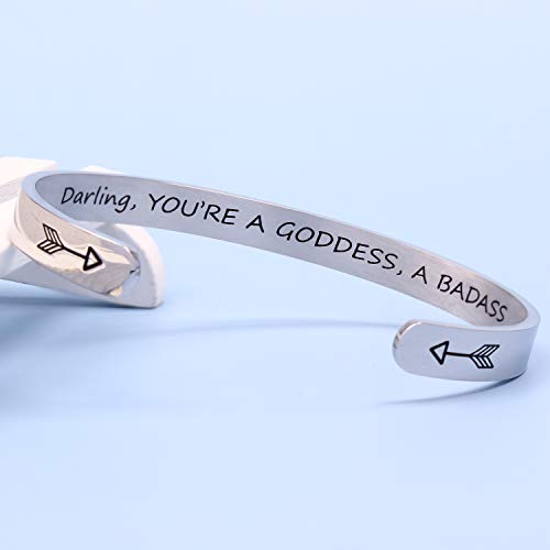 Btysun Bracelets for Women Mothers Day Bracelet Gifts from Daughter Inspirational Gifts for Women Graduation Gifts for Her Motivational Birthday Cuff Bangle Friendship Personalized Mantra Jewelry…