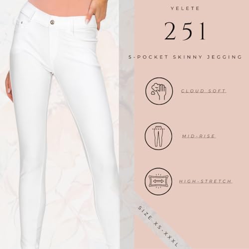 Image of YELETE Women's Basic Five Pocket Stretch Jegging Tights Pants